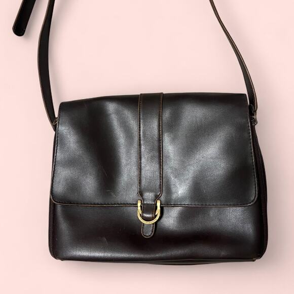 Vtg liz claiborne dark brown bag - Picture 1 of 7